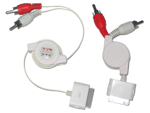 Show details for FirstSing  IPOD032 for iPod Retractable RCA Cable  Picture of FirstSing  IPOD032 for iPod Retractable RCA Cable