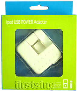 Show details for FirstSing  IPOD059  USB Power Adaptor with 100-240V/50-60Hz Input Voltage  for   iPod  Picture of FirstSing  IPOD059  USB Power Adaptor with 100-240V/50-60Hz Input Voltage  for   iPod