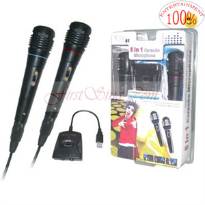 Show details for FirstSing FS18074 5in1 Dual Wired Microphone for PS2/PS3/Wii/XBOX360/PC Picture of FirstSing FS18074 5in1 Dual Wired Microphone for PS2/PS3/Wii/XBOX360/PC