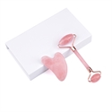 Picture of Set for face massage Rollerball Guasha from rose quartz