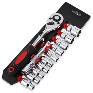 Picture of 12pcs 1/4-Inch (6.3MM) Socket Set Ratchet Wrench Extension Shank Combo Tools for Car Repair