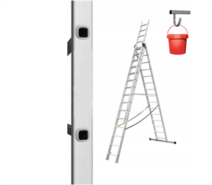 Image de Aluminum Ladder 3x15 for Stairs 150 kg + Hook