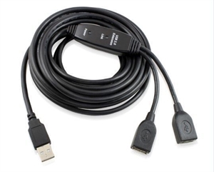 Изображение 2 ports USB2.0 Active Extension Cable 5M