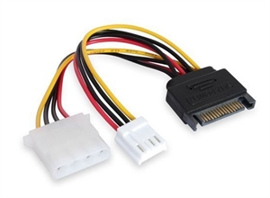 Agrandir l'image de SATA 15pin power to 4pin Molex + 4pin power Image de SATA 15pin power to 4pin Molex + 4pin power