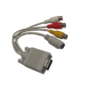 Picture of VGA to 3 RCA/s-video cable adapter