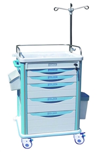 Hospital ABS Emergency Medical Trolleys With Centralized Lock   Brakes の画像