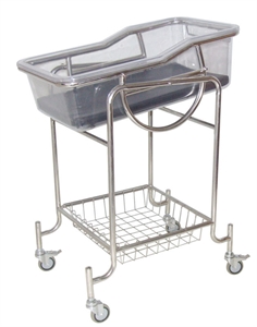 Show details for Safety Stainless Steel Hospital Baby Crib With Silent Wheels   Cross Brakes Picture of Safety Stainless Steel Hospital Baby Crib With Silent Wheels   Cross Brakes